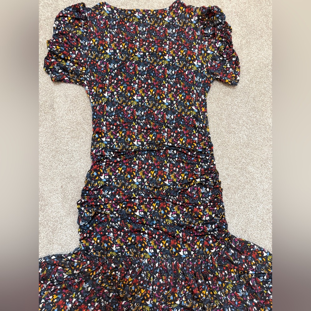 Tanya Taylor Multicolor Floral Effie Ruched Dress - size Medium - Picture 16 of 16